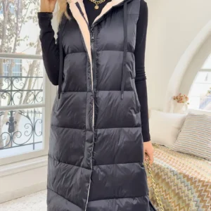 Naiste kahepoolne vest, must-hall