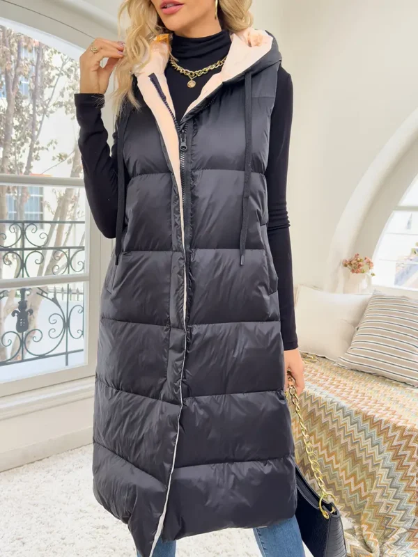 Naiste kahepoolne vest, must-hall