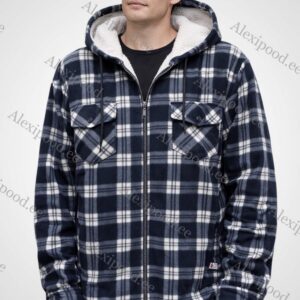 Kapuutsiga soe meeste särk pehme voodriga 5XL-9XL