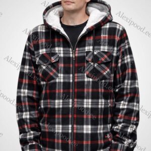 Kapuutsiga soe meeste särk pehme voodriga 5XL-9XL
