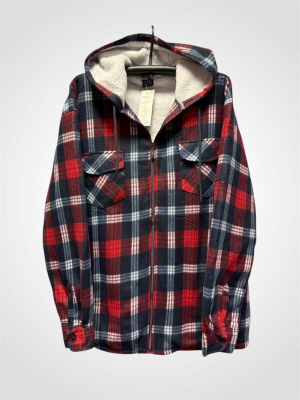 Kapuutsiga soe meeste särk pehme voodriga 5XL-9XL