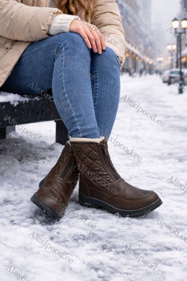 Naiste poolsaapad, lambavilla voodriga