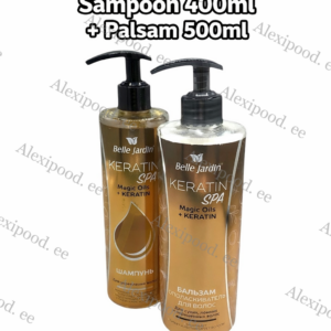 Belle Jardin Keratin SPA Magic Oils palsam-konditsioneer+šampoon  värvitud habrastele juustele