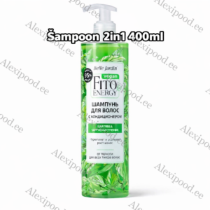 Belle Jardin Šampoon juustele “Vegan Fito Energy”, kanepiõliga