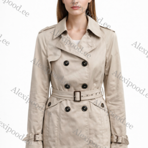 Klassikaline naiste trench-mantel vööga
