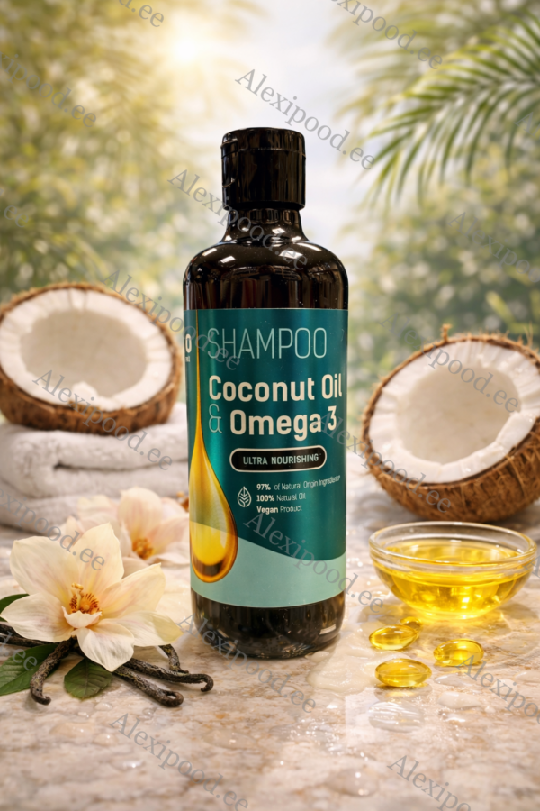 Šampoon Juustele Coconut Oil & Omega 3  355ml.