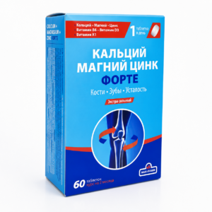 Toidulisand magusainega Kaltsium + Magneesium + Tsink FORTE  + B6, K1, D3   60 tabletti